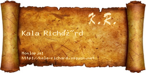 Kala Richárd névjegykártya